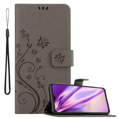 Xiaomi RedMi NOTE 8 PRO lommebokdeksel Blomster (grå)