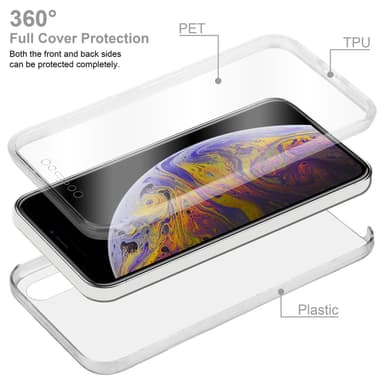 iPhone XS MAX Deksel 360 Case Cover (gjennomsiktig)