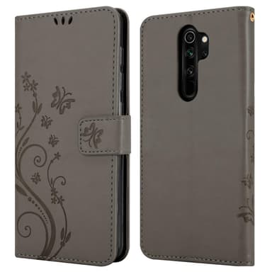 Xiaomi RedMi NOTE 8 PRO lommebokdeksel Blomster (grå)