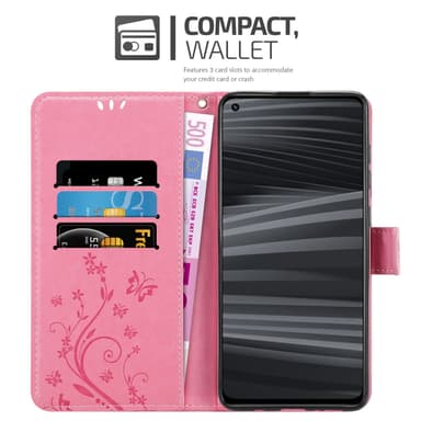 Realme GT 2 / GT Neo 2 lommebokdeksel Blomster (rosa)