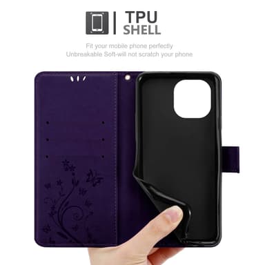 Xiaomi Mi 11 5G lommebokdeksel Blomster (lilla)