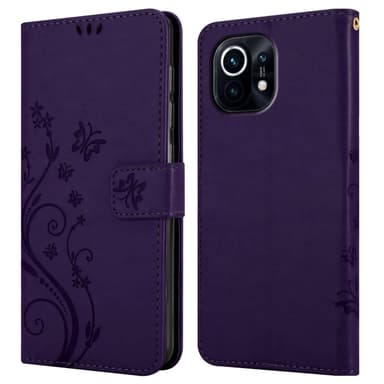 Xiaomi Mi 11 5G lommebokdeksel Blomster (lilla)