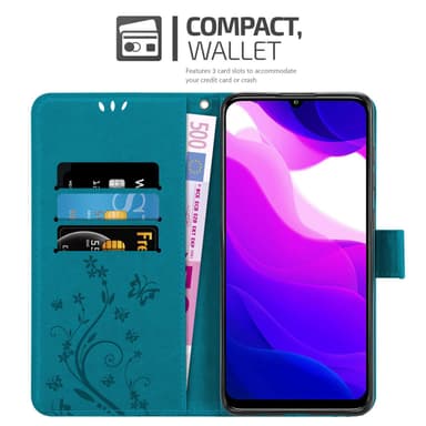 Xiaomi Mi 10 LITE lommebokdeksel Blomster (Blå)