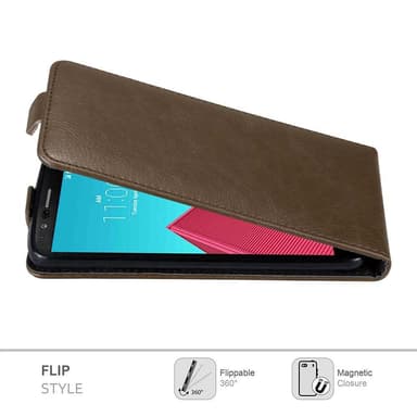LG G4 / G4 PLUS deksel flip cover (brun)
