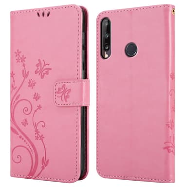 Huawei P40 LITE E lommebokdeksel Blomster (rosa)