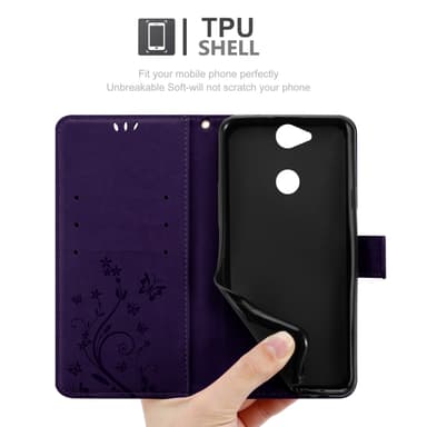 Sony Xperia XA2 lommebokdeksel Blomster (lilla)