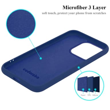 iPhone 15 PRO silikondeksel case (Blå)