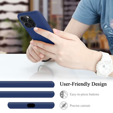 iPhone 15 PRO silikondeksel case (Blå)
