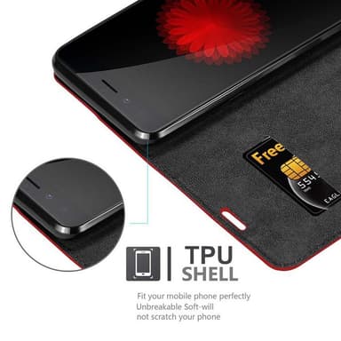 ZTE Nubia Z11 MINI S lommebokdeksel case (rød)