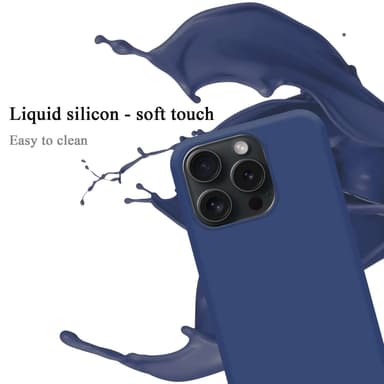 iPhone 15 PRO silikondeksel case (Blå)