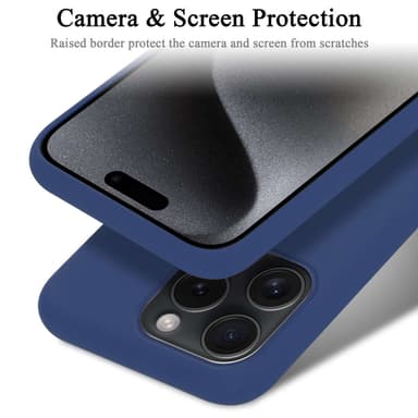 iPhone 15 PRO silikondeksel case (Blå)