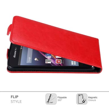 Sony Xperia Z1 COMPACT deksel flip cover (rød)