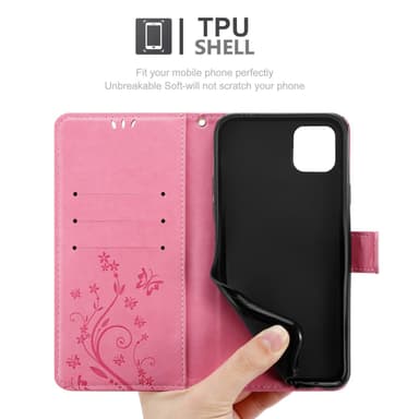 iPhone 13 PRO lommebokdeksel Blomster (rosa)