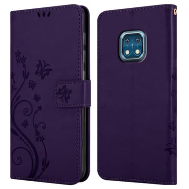 Nokia XR20 lommebokdeksel Blomster (lilla)