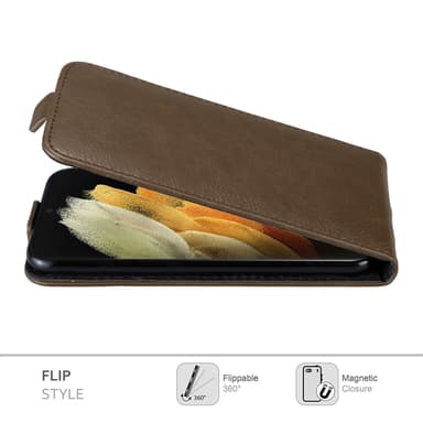 Samsung Galaxy S22 ULTRA deksel flip cover (brun)