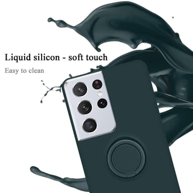 Deksel Samsung Galaxy S21 ULTRA Ring Case (grønn)
