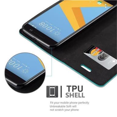 HTC ONE M10 lommebokdeksel case (turkis)