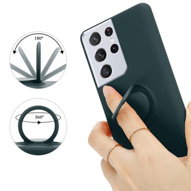 Deksel Samsung Galaxy S21 ULTRA Ring Case (grønn)