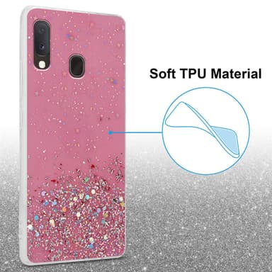 Samsung Galaxy A10e / A20e Silikondeksel Glitter (rosa)
