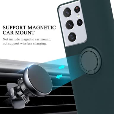 Deksel Samsung Galaxy S21 ULTRA Ring Case (grønn)