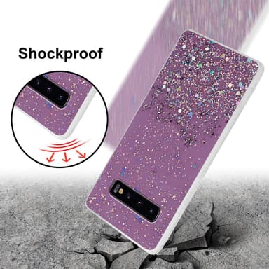 Samsung Galaxy S10 4G Silikondeksel Glitter (lilla)