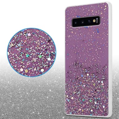 Samsung Galaxy S10 4G Silikondeksel Glitter (lilla)