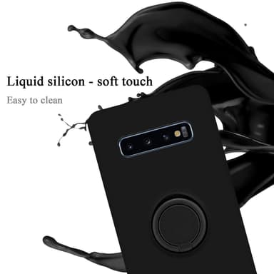 Deksel Samsung Galaxy S10 PLUS Ring Case (svart)