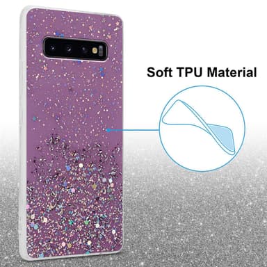 Samsung Galaxy S10 4G Silikondeksel Glitter (lilla)