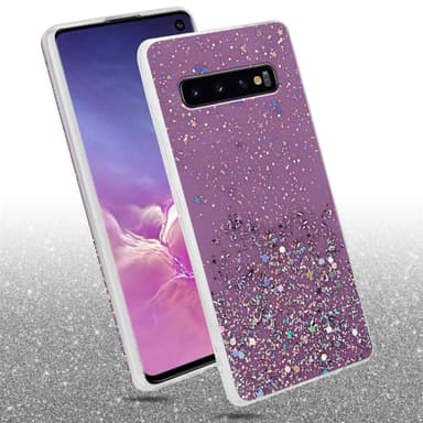 Samsung Galaxy S10 4G Silikondeksel Glitter (lilla)