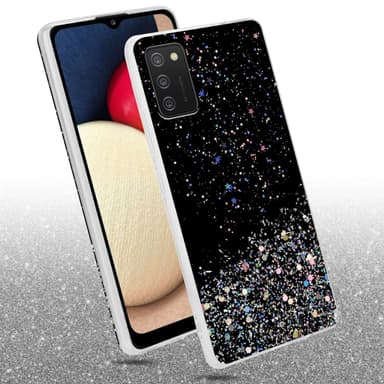 Samsung Galaxy A02s Silikondeksel Glitter (Svart)