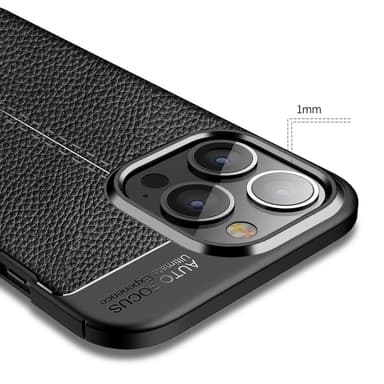 iPhone 13 PRO MAX Deksel Kunstskinn (svart)