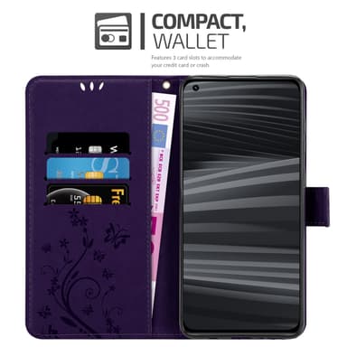 Realme GT 2 PRO lommebokdeksel Blomster (lilla)