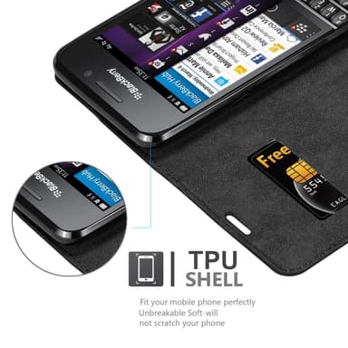 Blackberry Q10 lommebokdeksel case (svart)