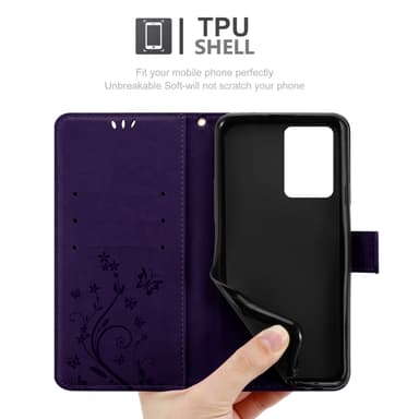 Realme GT 2 PRO lommebokdeksel Blomster (lilla)