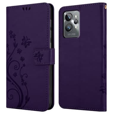 Realme GT 2 PRO lommebokdeksel Blomster (lilla)