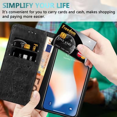 iPhone X / XS lommebokdeksel etui (svart)