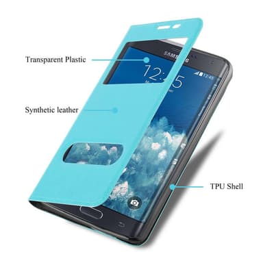 Samsung Galaxy NOTE EDGE lommebokdeksel cover (turkis)