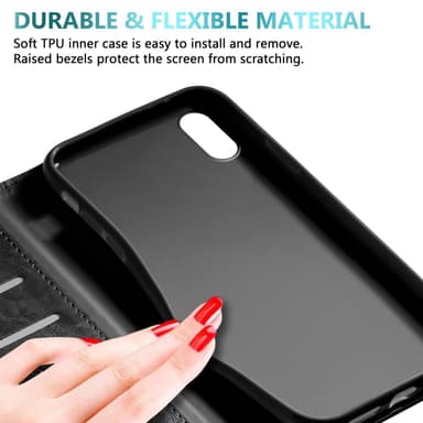 iPhone X / XS lommebokdeksel etui (svart)