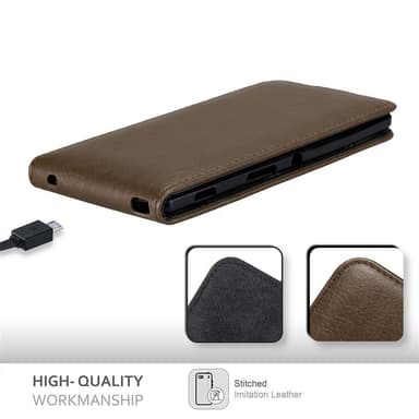 Sony Xperia T3 deksel flip cover (brun)