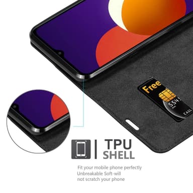 Samsung Galaxy A12 / M12 lommebokdeksel case (svart)