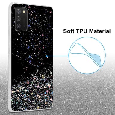 Samsung Galaxy A02s Silikondeksel Glitter (Svart)