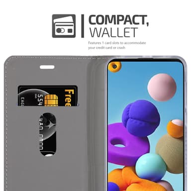 Samsung Galaxy A21s lommebokdeksel etui (grå)