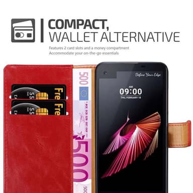 LG X SCREEN lommebokdeksel etui (rød)