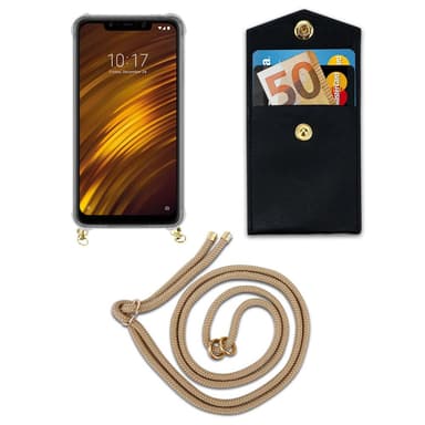 Xiaomi Pocophone F1 Deksel med Halskjede (brun)