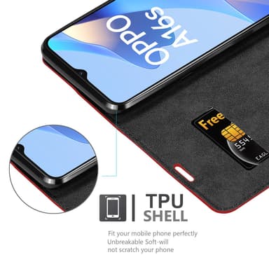 Oppo A16s / A54s lommebokdeksel case (rød)