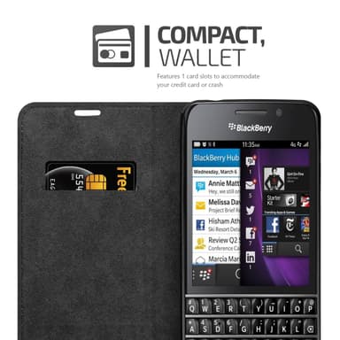 Blackberry Q10 lommebokdeksel case (svart)
