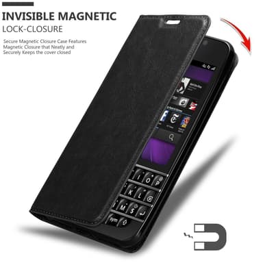 Blackberry Q10 lommebokdeksel case (svart)