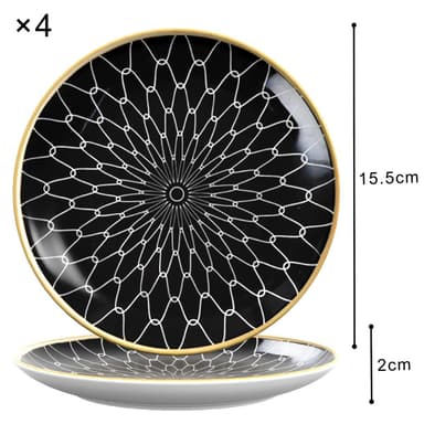 4x Porselenstallerken Tallerken Serveringsfat 15,3cm