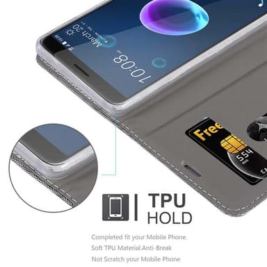 HTC Desire 12 lommebokdeksel etui (grå)
