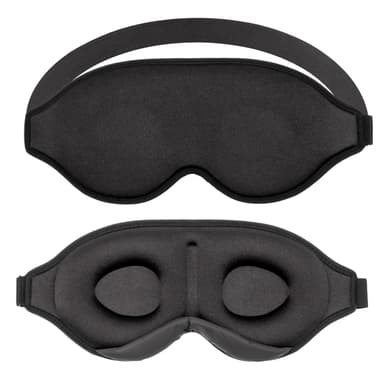 Sovemaske i sort 3D myk lett og sterk blackout